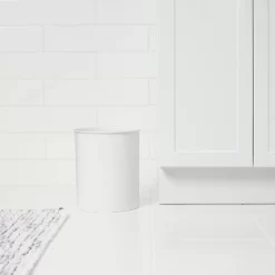 Solid Bathroom Wastebasket Can White - Threshold™