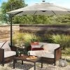 11'x11' Offset Solar Patio Umbrella - Black Pole - Threshold™