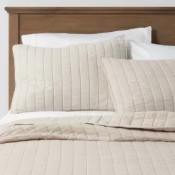 Herringbone Flannel Sham Beige - Threshold