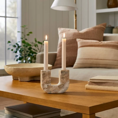Marble Taper Candle Holder - Threshold™ Designed With Studio McGee 1 Marble Taper Candle Holder - Threshold™ Designed With Studio McGee