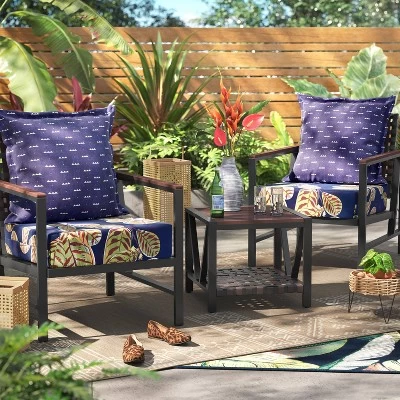 Arete Outdoor Pillow Back Navy - Threshold™ 1 Arete Outdoor Pillow Back Navy - Threshold™