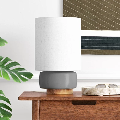 Ceramic Table Lamp With Wood Base - Threshold™ 2 Ceramic Table Lamp With Wood Base - Threshold™ - Image 2