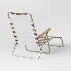 Striped Aluminum Beach Lounger With Wood Arms - Threshold™ 8 Striped Aluminum Beach Lounger With Wood Arms - Threshold™ -Home Decor Store GUEST a72bf634 d3db 44d5 b2f4 d19d9498af18