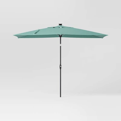 10'x6' Rectangular Solar Market Patio Umbrella - Black Pole - Threshold™ 9 10'x6' Rectangular Solar Market Patio Umbrella - Black Pole - Threshold™ - Image 9