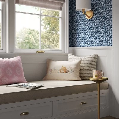 Woven Striped Square Throw Pillow Black/Ivory - Threshold™ 1 Woven Striped Square Throw Pillow Black/Ivory - Threshold™