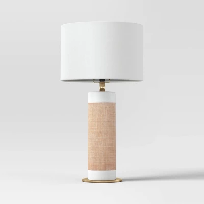 Ceramic Table Lamp With Natural Wrap White - Threshold™ 5 Ceramic Table Lamp With Natural Wrap White - Threshold™ - Image 5