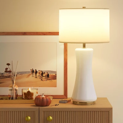 Large Opal Glass Lamp Base Off-White - Threshold™ 2 Large Opal Glass Lamp Base Off-White - Threshold™ - Image 2