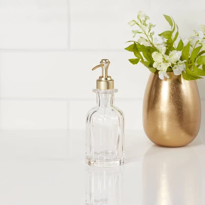 Fluted Glass Solid Soap Pump Clear - Threshold™ 1 Fluted Glass Solid Soap Pump Clear - Threshold™