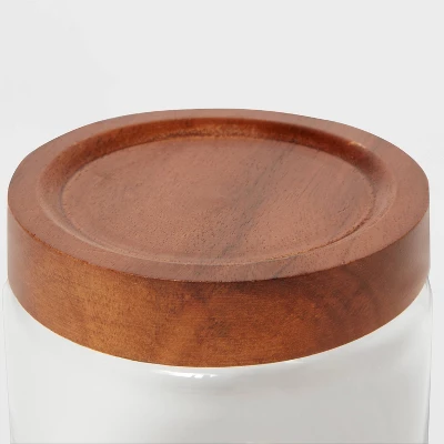 Canister Acacia/Glass Small - Threshold™ 2 Canister Acacia/Glass Small - Threshold™ - Image 2