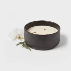 16oz Blackened Bowl Ceramic With Multi Woodwick And Dustcover Spice Vanilla Fig Candle Black - Threshold™ -Home Decor Store GUEST c5781019 71e0 4a6f 8f56 c75f227771ac