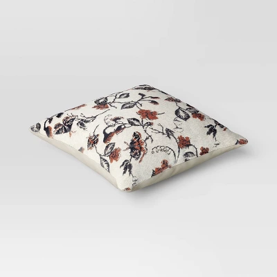 Halloween Botanical Woven Cotton Square Halloween Throw Pillow - Threshold™ 2 Halloween Botanical Woven Cotton Square Halloween Throw Pillow - Threshold™ - Image 2