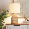 Rattan Diagonal Weave Table Lamp Tan - Opalhouse™
