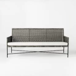 Wicker & Metal X Frame Patio Sofa - Gray - Threshold™ Designed With Studio McGee -Home Decor Store GUEST cc70c42f 8a55 439d 94fa 2f1b97698daa