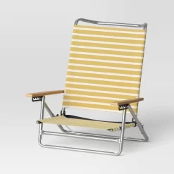 5 Position Beach Chair With Aluminum Frame & Wood Arms - Threshold™ -Home Decor Store GUEST cdd41c2e 63f3 4f46 8f01 e5634e896ecf