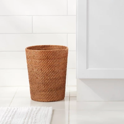 Rattan Wastebasket Light Brown - Threshold™ 1 Rattan Wastebasket Light Brown - Threshold™