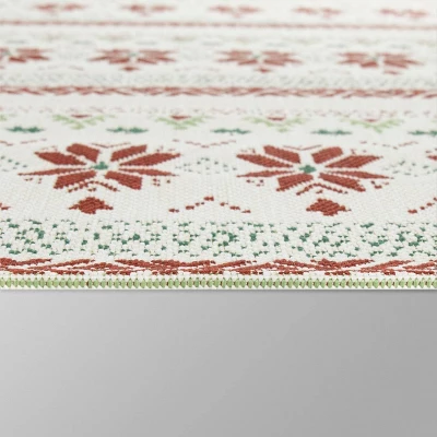 7' X 10' Fair Isle Outdoor Rug Red - Threshold™ 3 7' X 10' Fair Isle Outdoor Rug Red - Threshold™ - Image 3