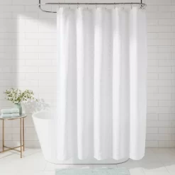 Dyed Clipped Diamond Shower Curtain White - Threshold™