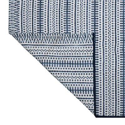 Pattern Stripe Outdoor Rug Blue - Threshold 2 Pattern Stripe Outdoor Rug Blue - Threshold - Image 2
