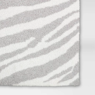 Cozy Feathery Knit Zebra Throw Blanket Gray - Threshold™ 3 Cozy Feathery Knit Zebra Throw Blanket Gray - Threshold™ - Image 3