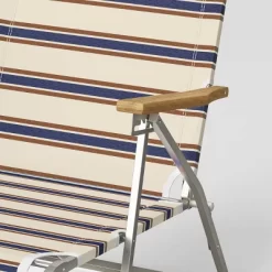 Striped Aluminum Beach Lounger With Wood Arms - Threshold™ 10 Striped Aluminum Beach Lounger With Wood Arms - Threshold™ -Home Decor Store GUEST df789a71 0257 4fd1 9821 4102e7b5fb20