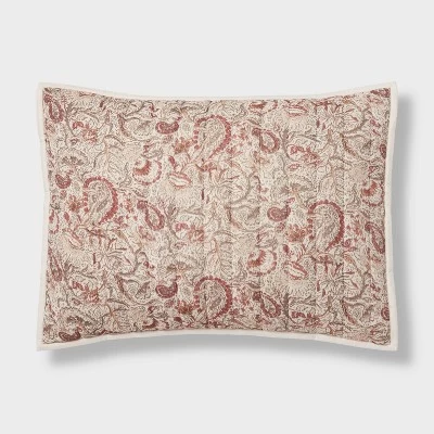 Voile Paisley Printed Quilt Sham Cream - Threshold™ 3 Voile Paisley Printed Quilt Sham Cream - Threshold™ - Image 3
