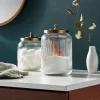 Large Bath Glass Canister Brass - Threshold™