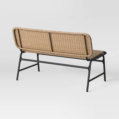 Popperton Arched Wicker Bench - Black - Threshold™ Designed With Studio McGee 3 Popperton Arched Wicker Bench - Black - Threshold™ Designed With Studio McGee - Image 3