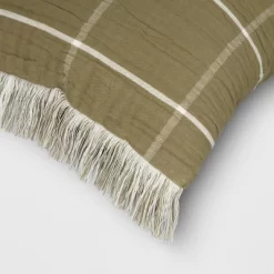 Oversized Cotton Gauze Grid Lumbar Throw Pillow Olive Green - Threshold™ 5 Oversized Cotton Gauze Grid Lumbar Throw Pillow Olive Green - Threshold™ -Home Decor Store GUEST ece980f7 5377 40de bc2f d931b57617cf