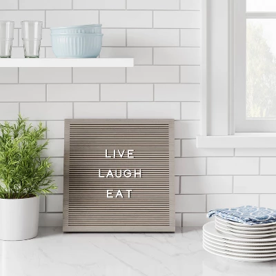 14"x 14" Wood Letterboard Gray - Threshold™ 1 14"x 14" Wood Letterboard Gray - Threshold™