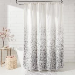 Leopard Glam Shower Curtain Ombre Gray - Threshold™