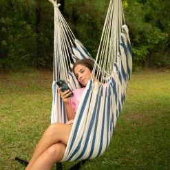 Pillowtop Chair Swing With Spreader Bar Heathered Blue - Threshold™