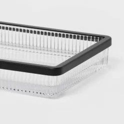 Ribbed Glass Tray Black - Threshold™ -Home Decor Store GUEST f3cddf40 8676 480a 8485 9ab9931c3b82