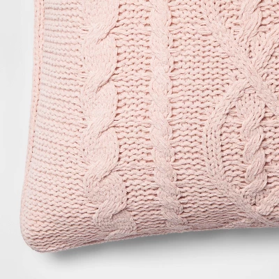 Oversized Cable Knit Chenille Throw Pillow - Threshold 2 Oversized Cable Knit Chenille Throw Pillow - Threshold - Image 2