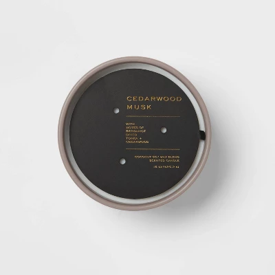 15oz Ceramic Jar 3-Wick Black Label Cedarwood Musk Candle - Threshold™ 3 15oz Ceramic Jar 3-Wick Black Label Cedarwood Musk Candle - Threshold™ - Image 3