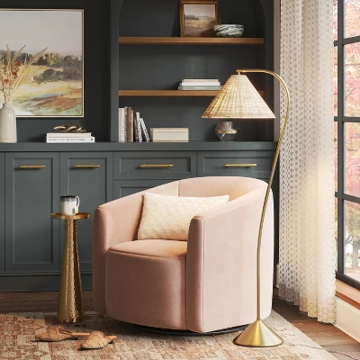 Gooseneck Floor Lamp With Natural Shade - Threshold™ 1 Gooseneck Floor Lamp With Natural Shade - Threshold™