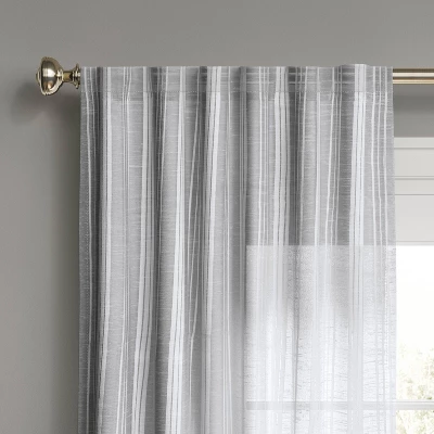 1pc Light Filtering Simple Stripe Window Curtain Panel - Threshold™ 1 1pc Light Filtering Simple Stripe Window Curtain Panel - Threshold™